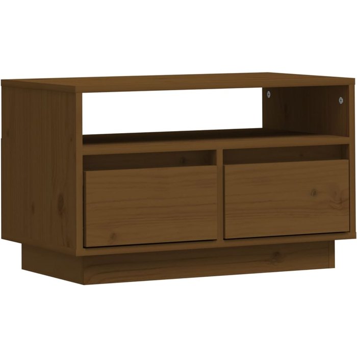 Mueble tv marrón miel 60x35x37 cm madera maciza de pino