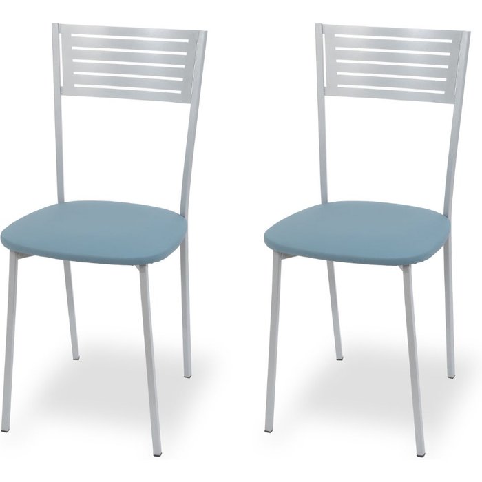 Silla de cocina pack de 2 sillas aura - estructura plata