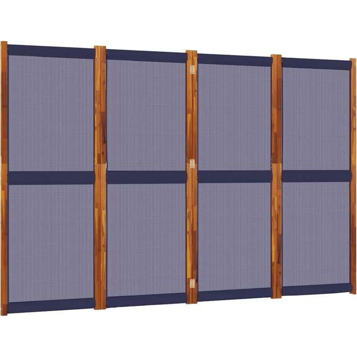 Biombo divisor de 4 paneles azul oscuro 280x180 cm v4278 280 x 180 cm / azul