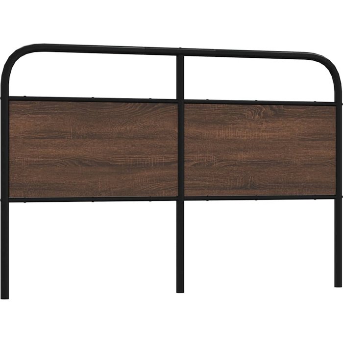 Cabecero de roble marrón 150 cm acero y madera contrachapada
