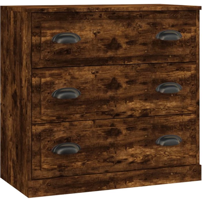 Aparador | vitrina de madera contrachapada roble ahumado 70x35,5x67,5 cm