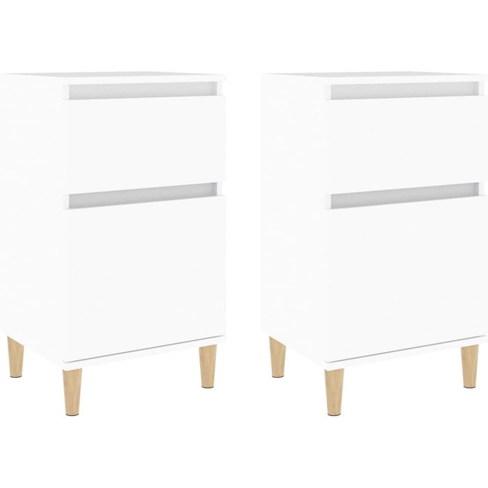 Mesitas de noche blancas 2 uds 40x35x70 cm - comfortxl