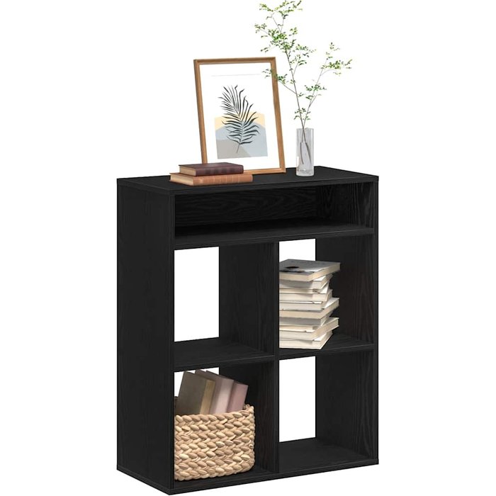 Librería negra, 66x31x80 cm, madera de ingeniería. - pangivo