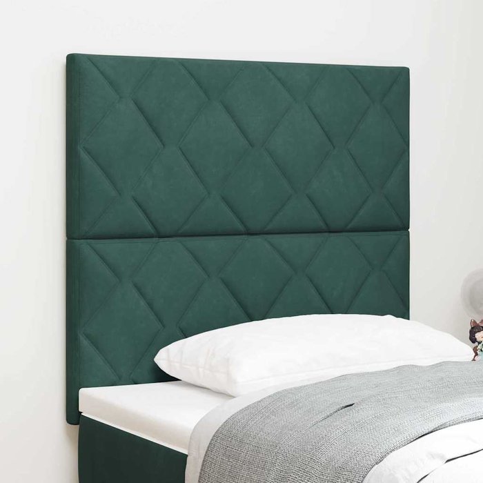 Maison exclusive - cabecero con cabecera verde oscuro 90 cm terciopelo