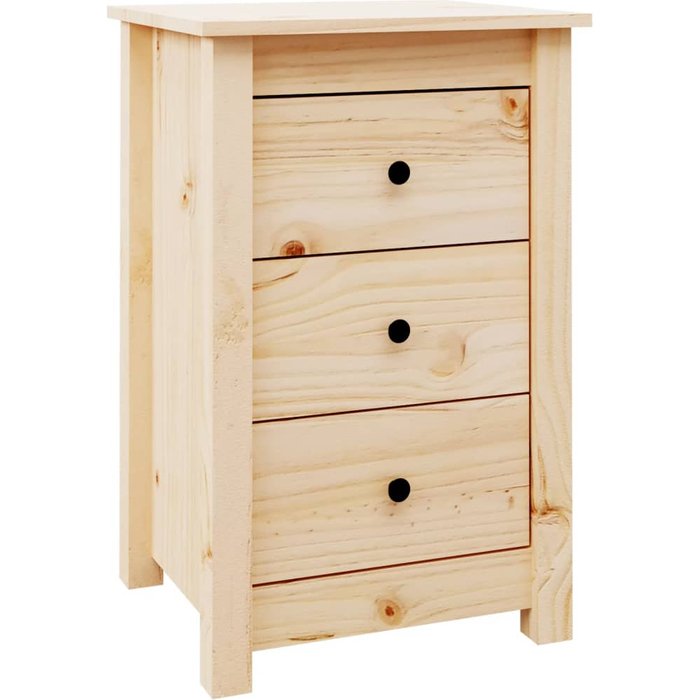 Mesita de noche,mesilla de noche madera maciza de pino 40x35x61,5 cm cfw40446