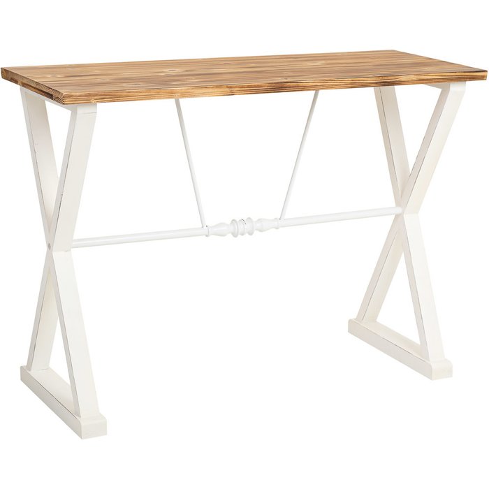 Recibidor de madera y metal lacado 106x40x76,5h cm - blanco