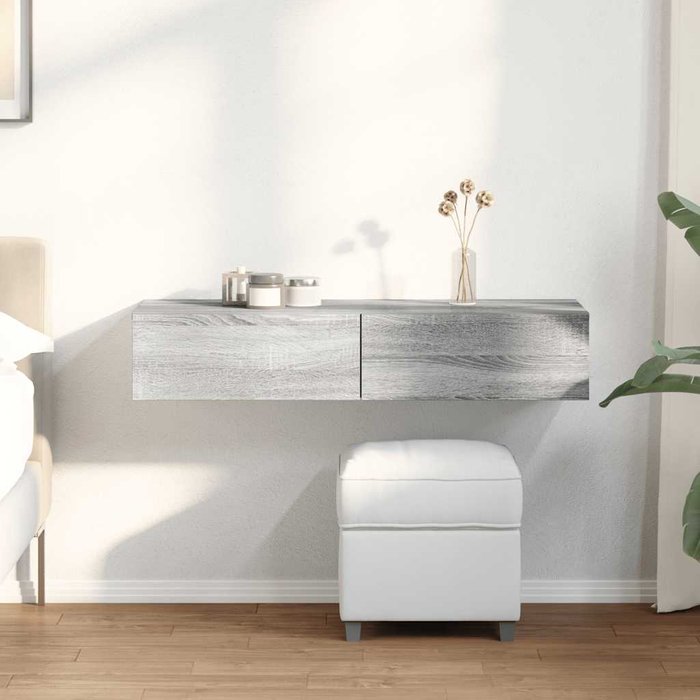 Maison exclusive - estante de pared con cajones madera contrachapada sonoma gris