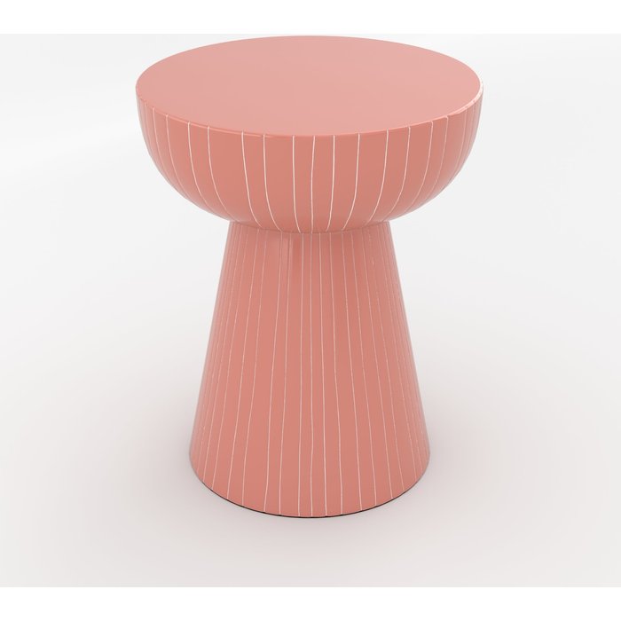 Mesa auxiliar redonda de metal rosa - sidonie