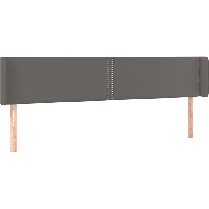 Cabecero cama - mueble cabecero de cuero sintético gris 203x16x78/88 cm