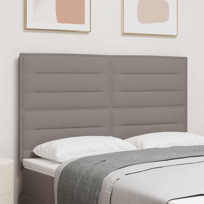 Cabecero led con tiras led con cabecera taupé 144 cm tela vidaxl