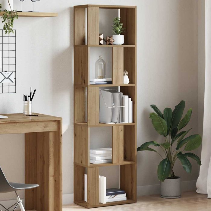 Librería artesanal de roble, 45x24x159 cm, madera de ingeniería. - pangivo