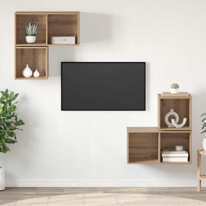 Conjunto de mueble de tv 4 pcs roble artisan 37 x 37 x 72 cm