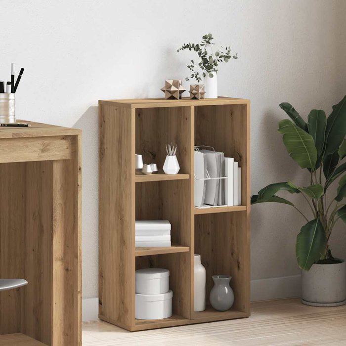 Maison exclusive - estantería madera de ingeniería roble artisan 50x25x80 cm