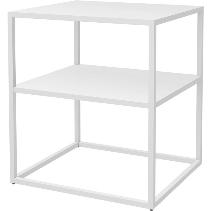 Mesa auxiliar para salón 50,5 x 45 x 40 cm acero blanco 03_0008631