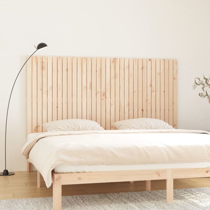 Cabecero de cama de pared madera maciza de pino 204x3x110 cm vidaxl