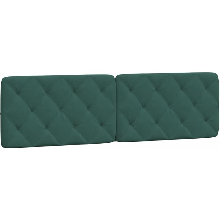 Cabecero de cama acolchado terciopelo verde oscuro 180 cm - comfortxl