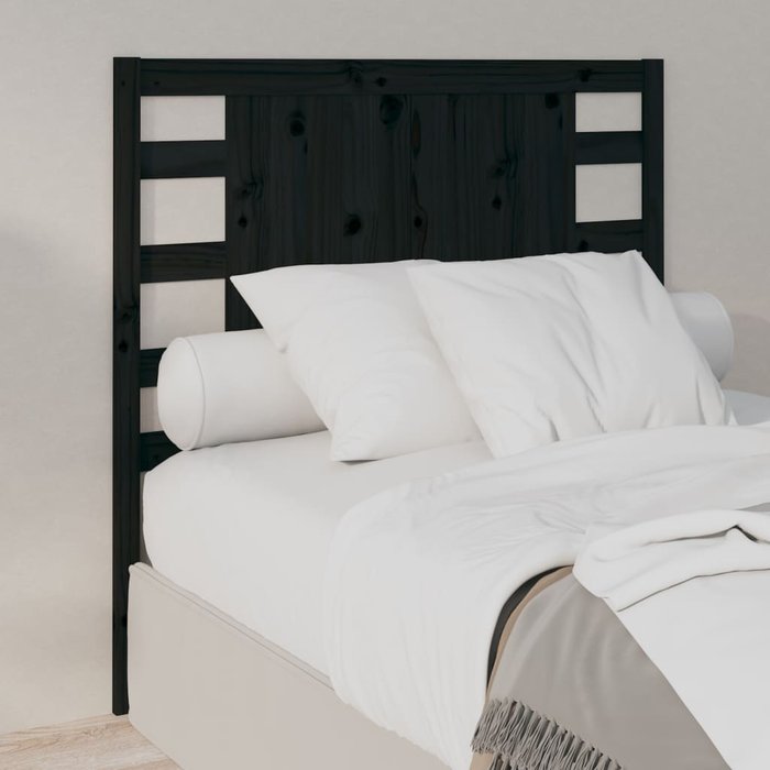 Cabecero de cama madera maciza de pino negro 96x4x100 cm - comfortxl