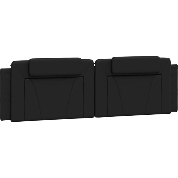 Cabecero de cama acolchado cuero sintético negro 180 cm - comfortxl