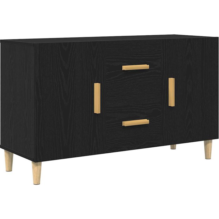 Aparador | gabinete de buffet de madera de roble negro 100x36x60 cm cfw892620