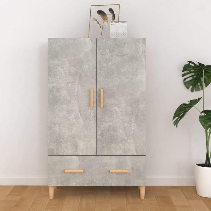 Maison exclusive - aparador de madera contrachapada gris hormigón 70x31x115 cm