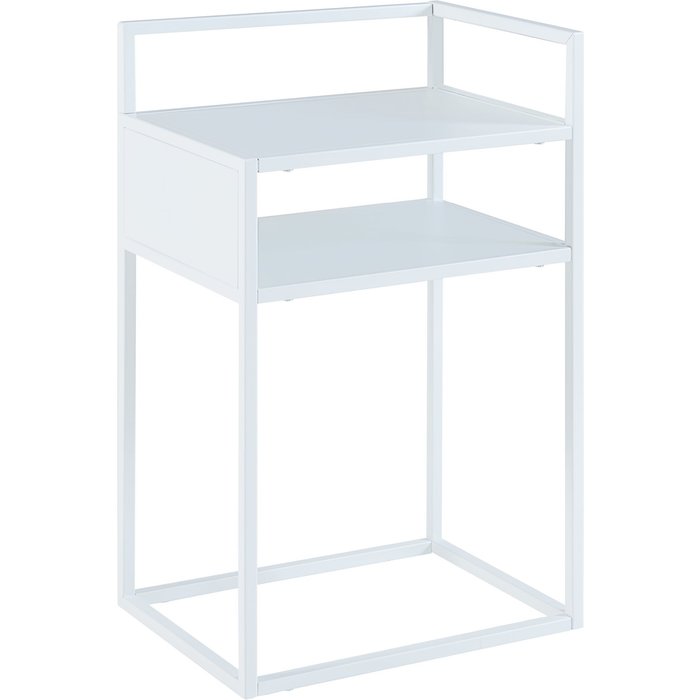 Mesa auxiliar acero 65 x 40 x 30 cm blanco mate 03_0010948