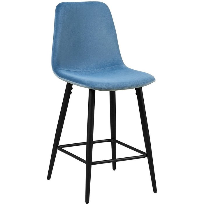 Silla de mostrador de terciopelo boyld, color azul claro.
