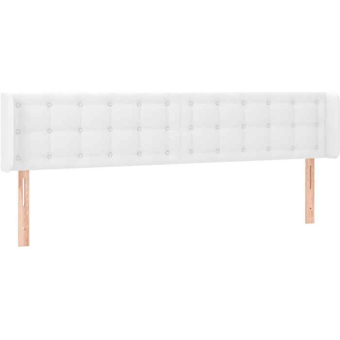 Cabecero cama - mueble cabecero de cuero sintético blanco 183x16x78/88 cm
