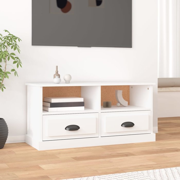 Mueble de tv blanco 93x35,5x45 cm madera de ingeniería
