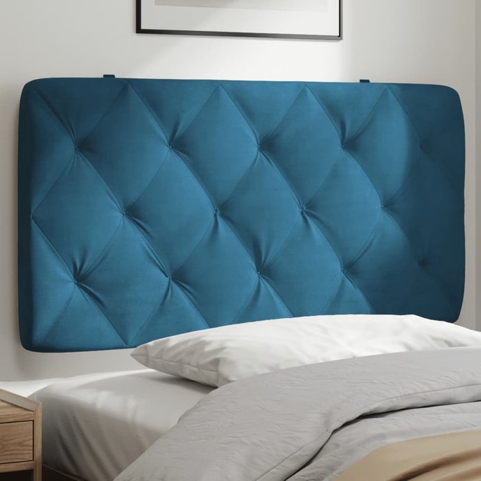 Cabecero de cama acolchado terciopelo azul 100 cm - comfortxl