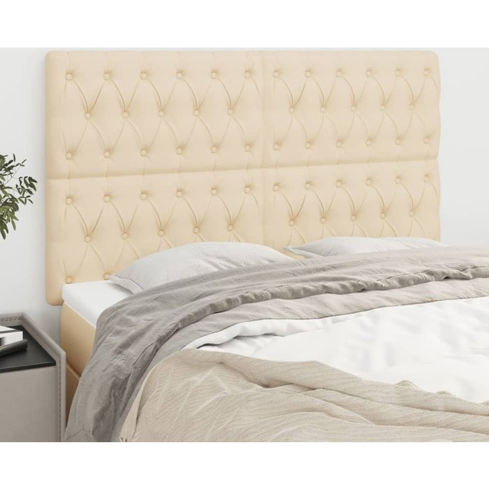 Cabeceros 4 unidades tela color crema 72x7x78/88 cm