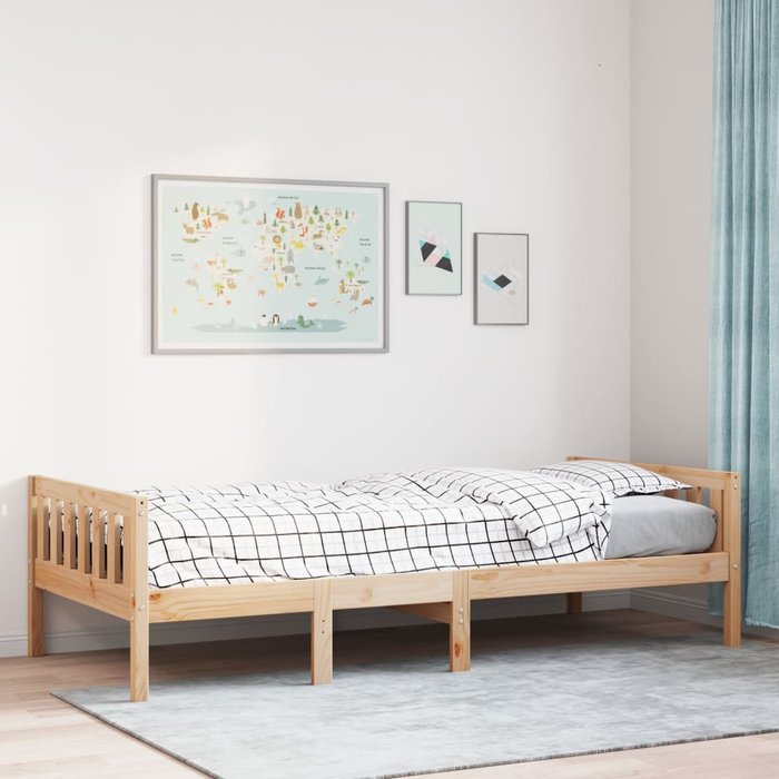 Cama para niños sin colchón madera maciza de pino 80x200 cm vidaxl