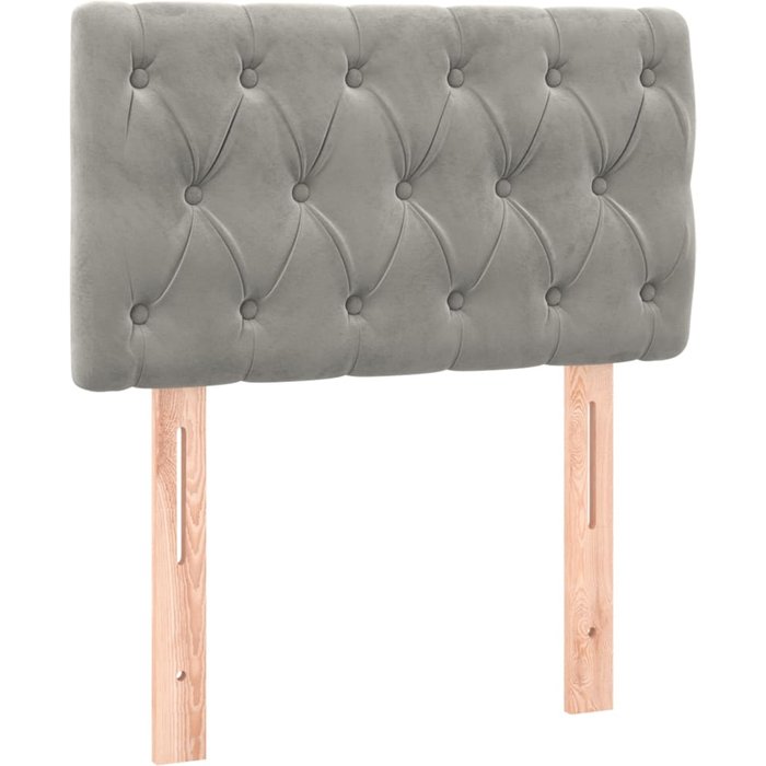 Cabecero de terciopelo gris claro 80x7x78/88 cm - comfortxl