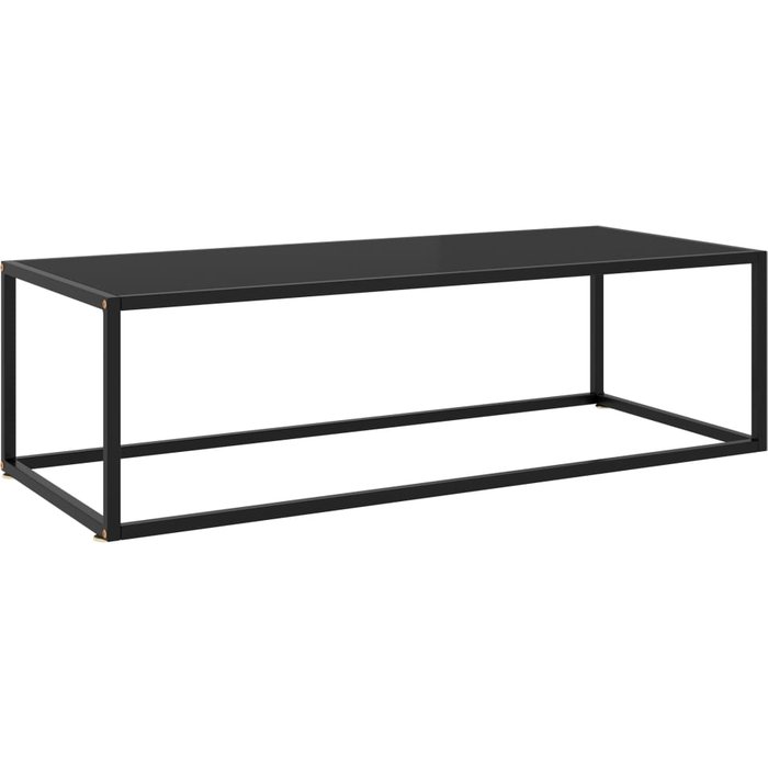 Maison exclusive - mesa de centro negra con vidrio negro 120x50x35 cm