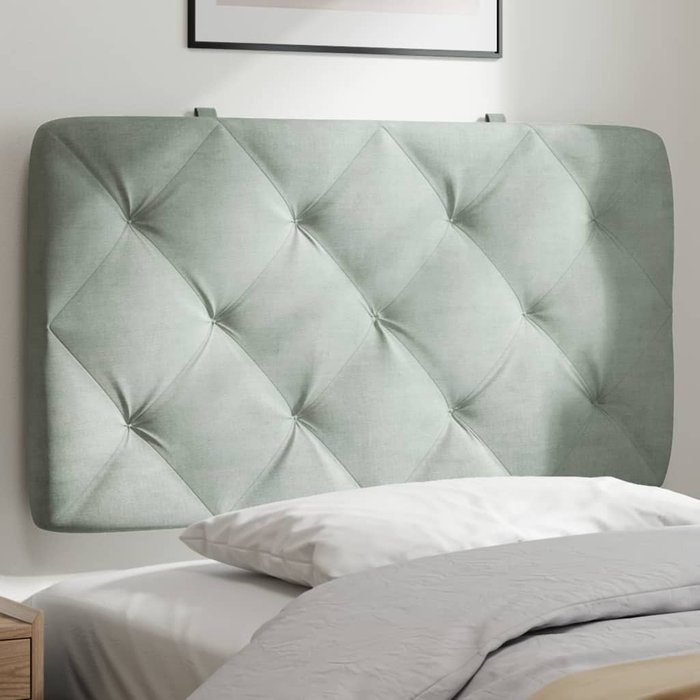 Maison exclusive - cabecero de cama acolchado terciopelo gris claro 80 cm