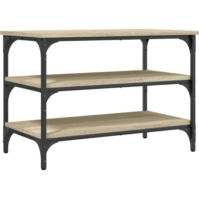 Banco zapatero madera de ingeniería roble sonoma 70x38,5x49 cm - comfortxl