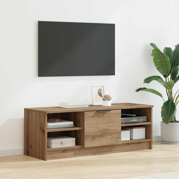 Mueble de tv de roble hecho a mano, 102 x 35 x 36,5 cm, madera de ingeniería