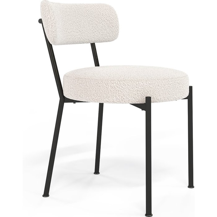 Silla de comedor - tapizada en tela bouclé - simo