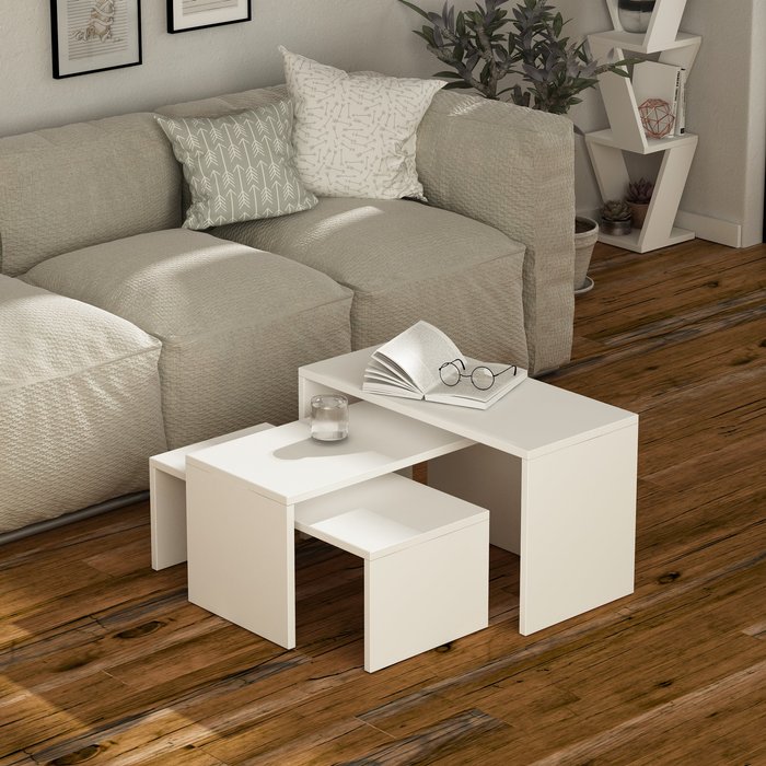 Mesa auxiliar - venprodin - 39x65x30 blanco