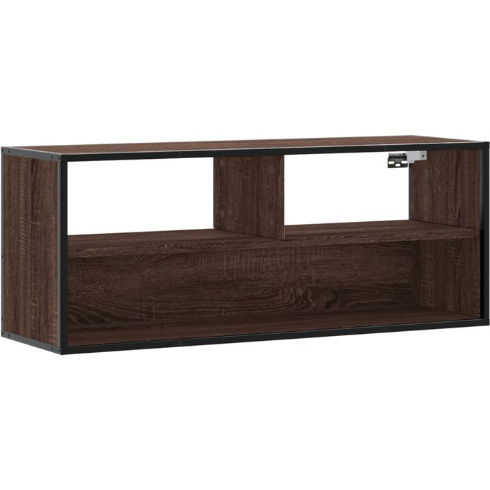 Mueble de tv en madera compuesta y metal roble marrón 100x31x39,5 cm - comfortxl