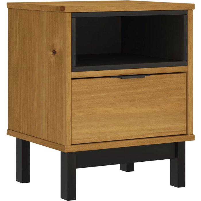 Mesita de noche flam madera maciza de pino 40x35x50 cm - comfortxl