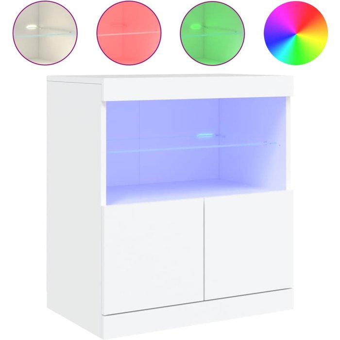 Aparador con luces led blanco 60x37x67 cm - comfortxl