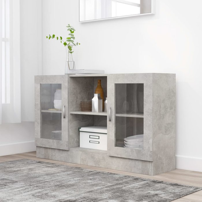 Maison exclusive - vitrina de madera de ingeniería gris 120x30,5x70 cm