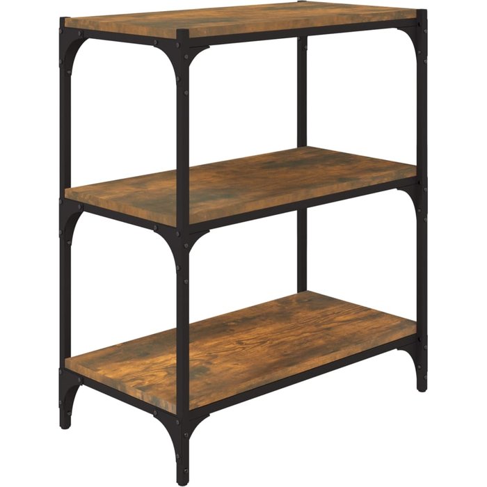 Estantería contrachapada y acero roble ahumado 60x33x70,5 cm – comfortxl