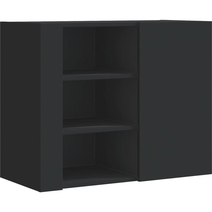 Armario de pared madera de ingeniería negro 75x35x60 cm- comfortxl