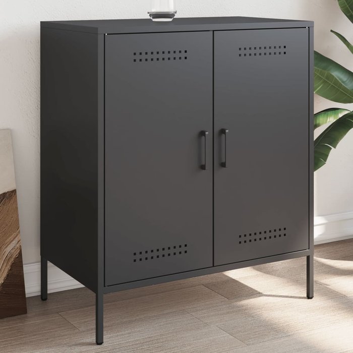 Aparador de acero negro 68x39x79 cm vidaxl