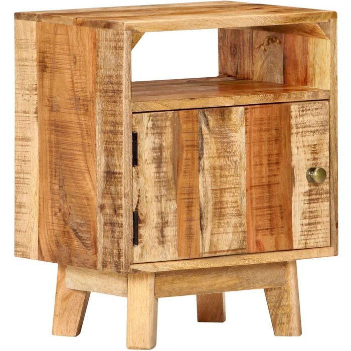 Mesita de noche 40x30x50 cm madera de mango en bruto