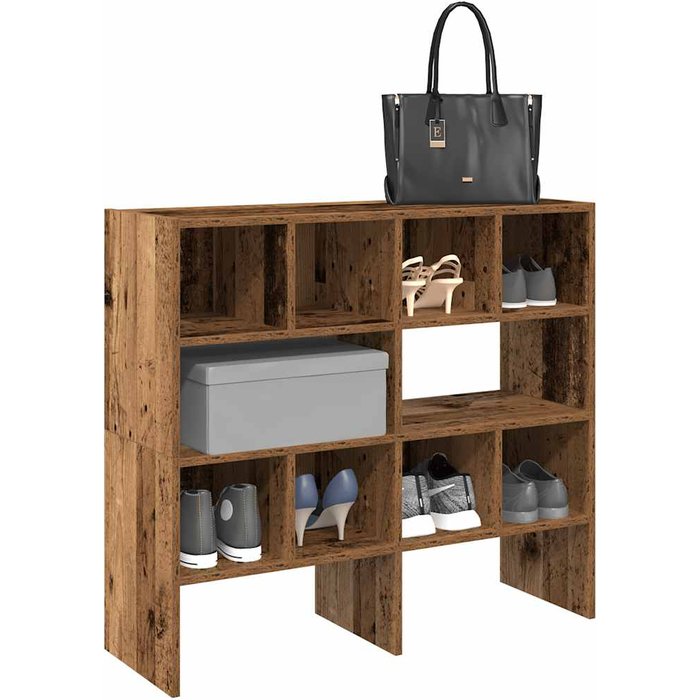 Zapateros apilables 2 piezas madera vieja 89,5x30x40 cm