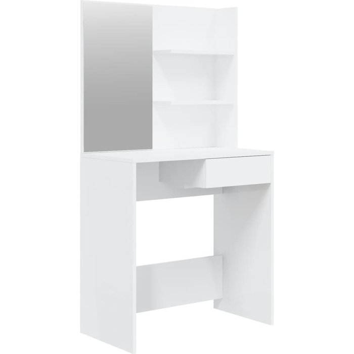 Tocador con espejo blanco brillante 74,5x40x141 cm - comfortxl