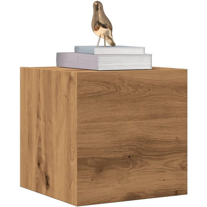 Muebles tv de pared 2 piezas roble artesanal 30,5x30x30 cm