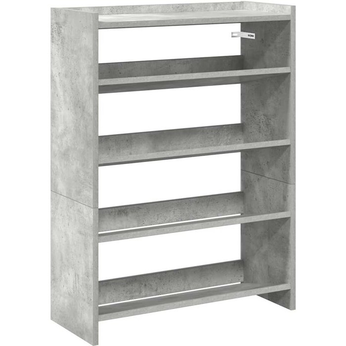 Mueble zapatero madera contrachapada gris hormigón 60x25x81 cm